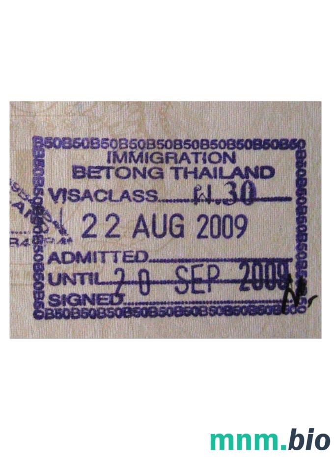 Tajlandia visa stamp w formacie PSD
